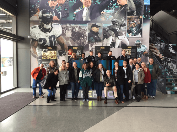 Jacobs, Schwalbe & Petruzzelli staff and attorneys at Lincoln Financial Field